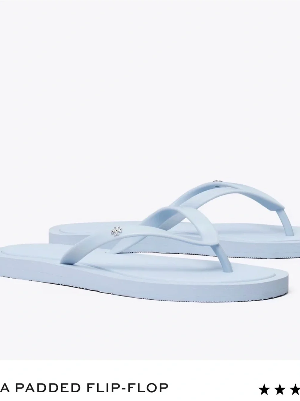 Tory Burch Powder Blue Logo Thong Sandals